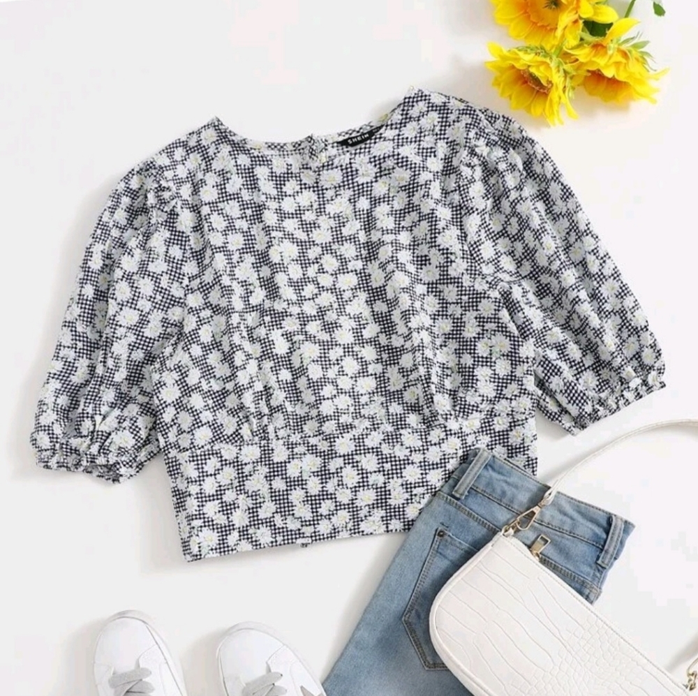 Backless Daisy Floral ▪︎ Gingham Top